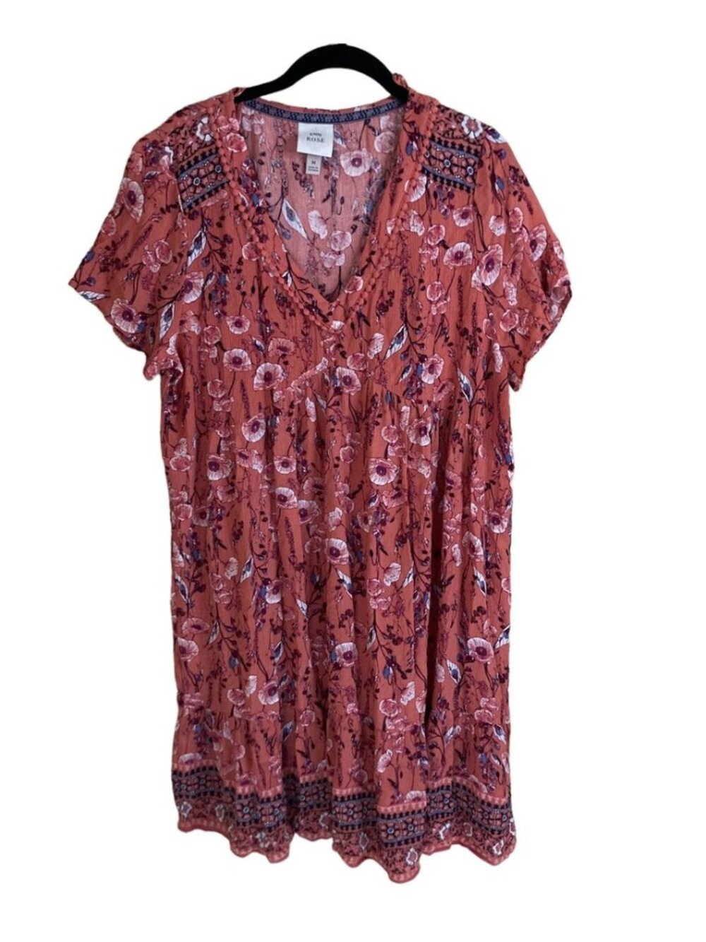 Floral Print Mini Swing Dress Size M